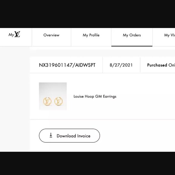 Louis Vuitton Hoop Louise Gold Tone Earrings Authentic - Picture 4 of 4